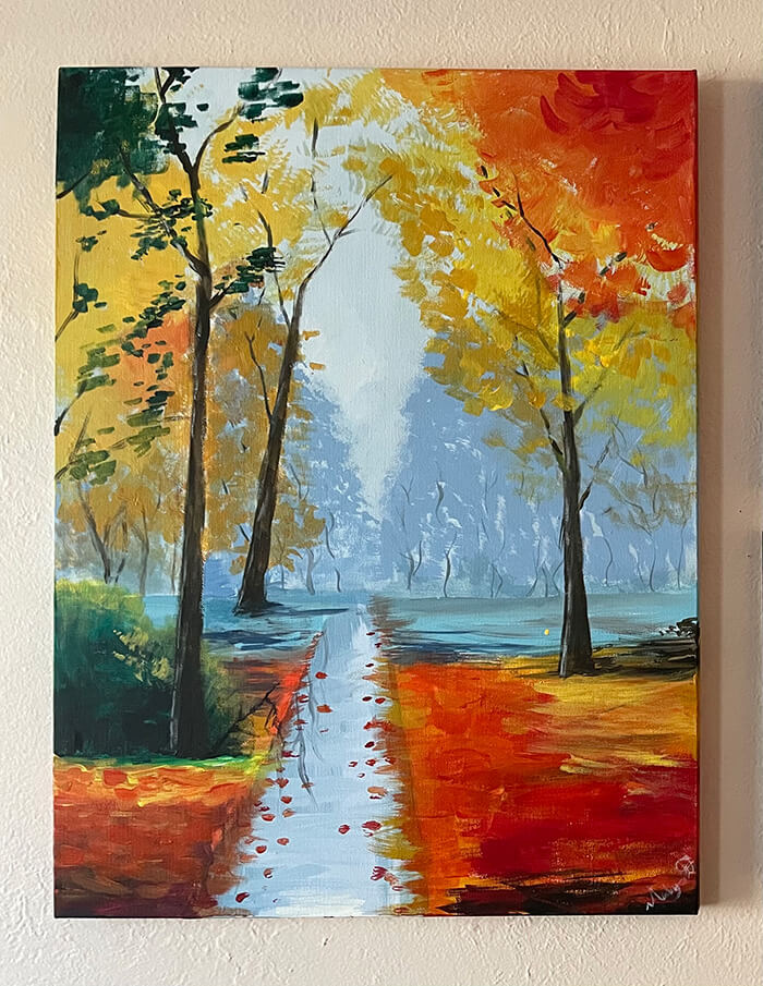 river with trees in the fall