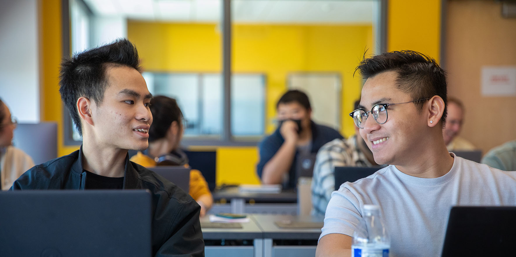 Students sitting at computers