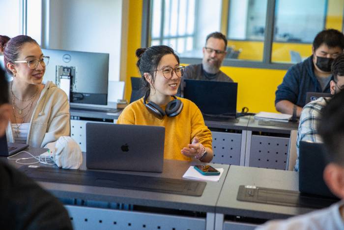 Students in computer class