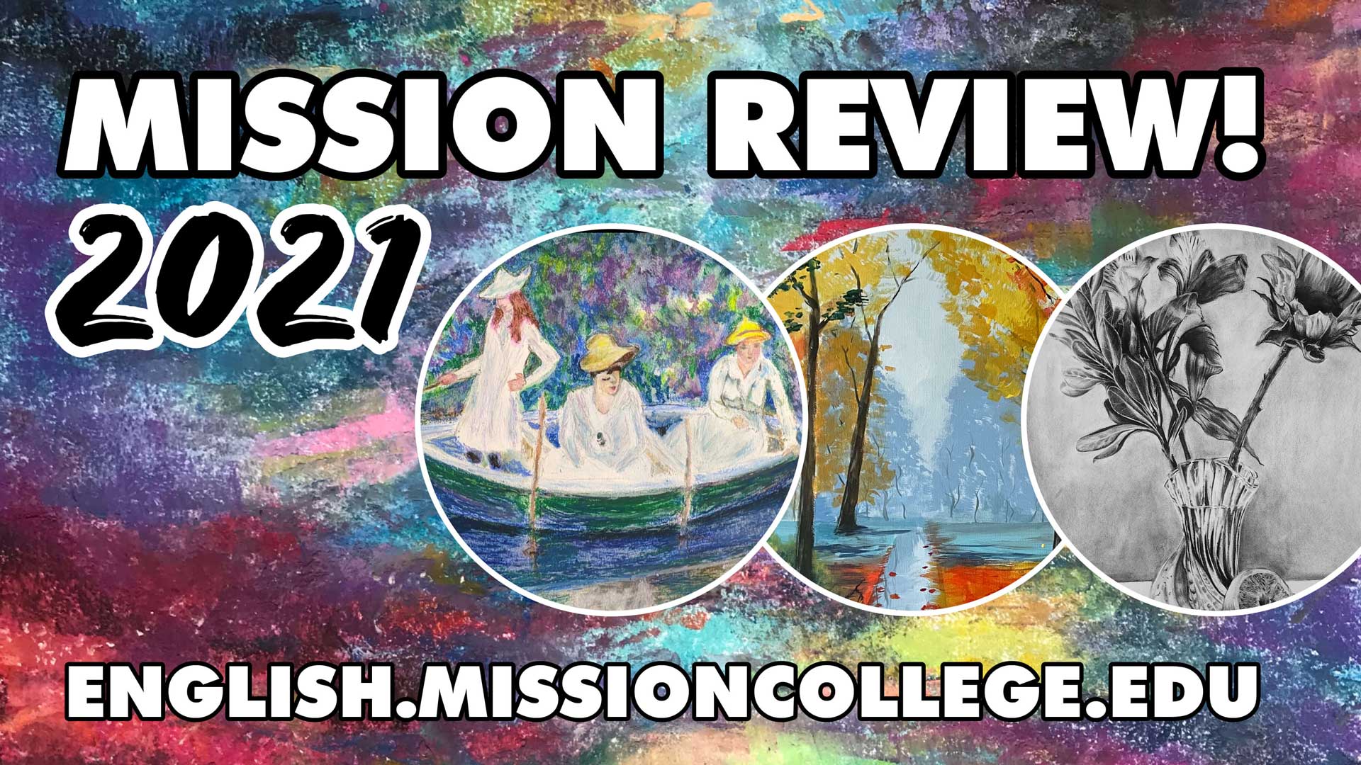 painting of artistic glasses and the first mission college literary journal
