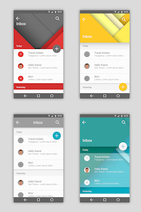 A set of screens on a phone representing UX and UI Design.