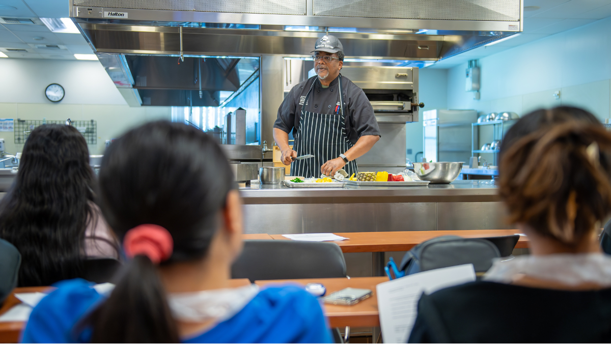 Hospitality Management students in classroom