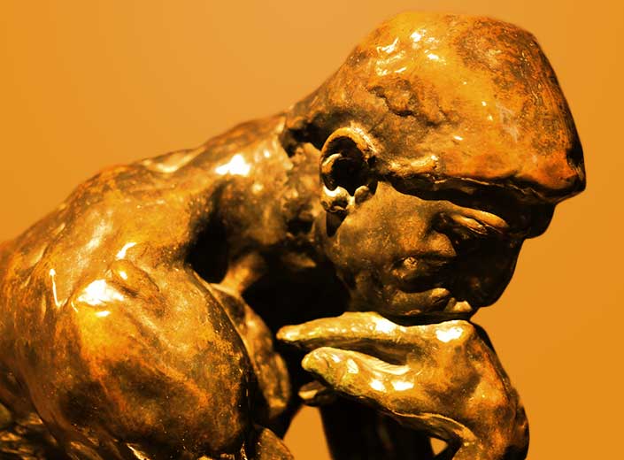 "The Thinker" sculpture.
