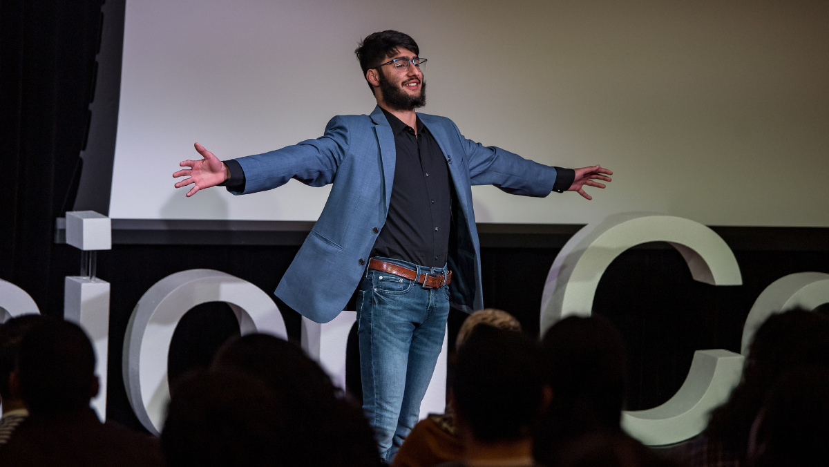 Smiling students in classroom