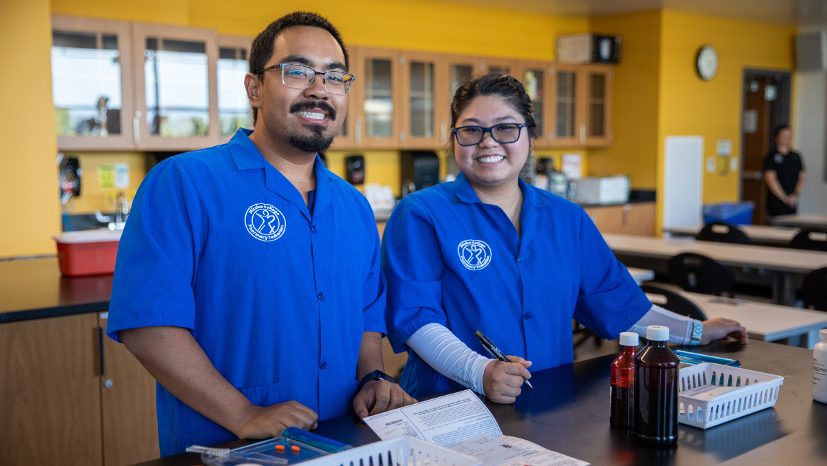 Smiling students in classroom