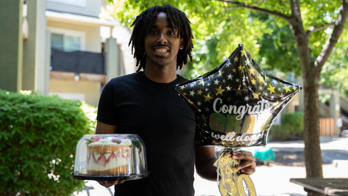 Graduate smiling after graduation