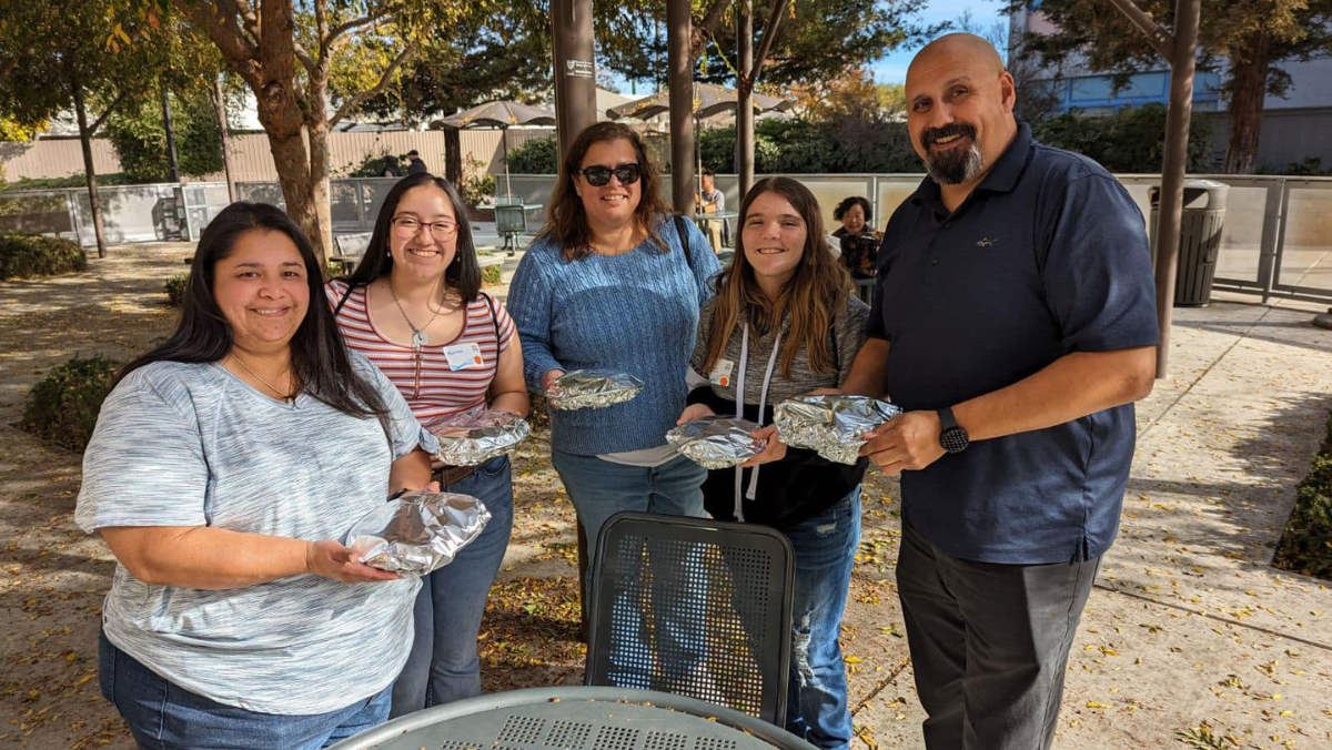 Smiling students on campus