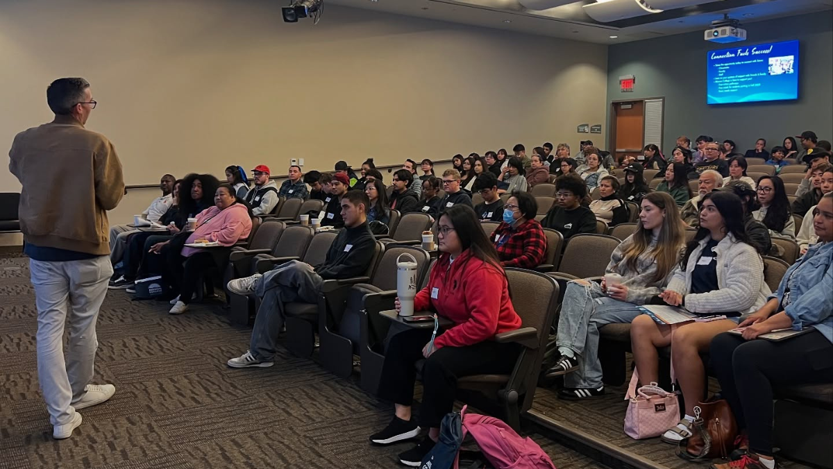 Smiling students on campus