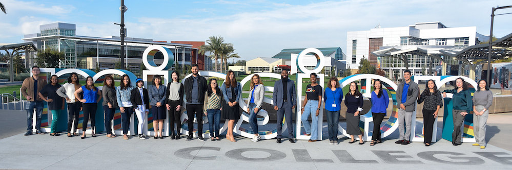 Mission College counselors in a group outside on campus.