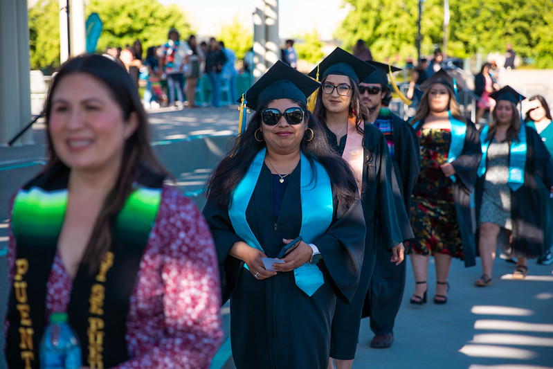 Graduates walking
