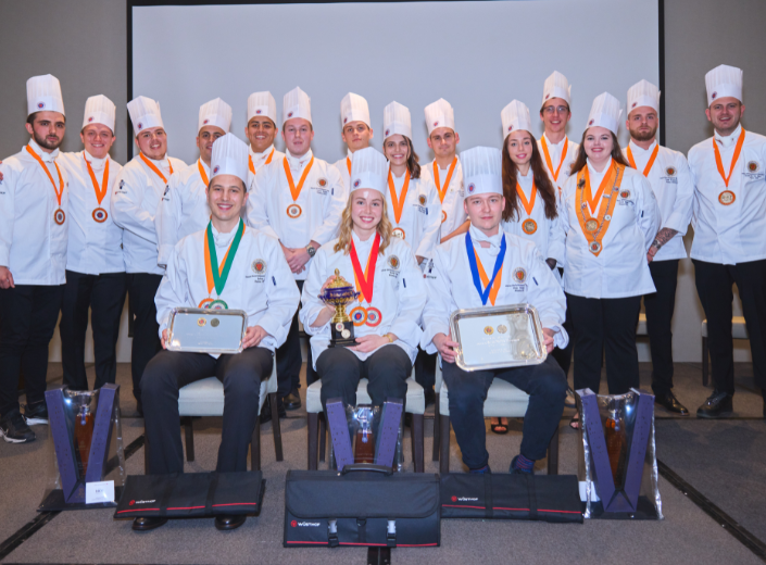 Smiling chefs in a competition