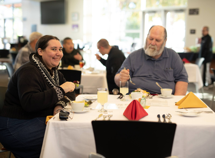 Smiling customers at Bistro