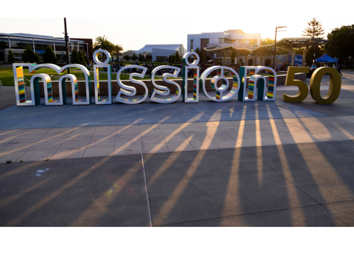 50th Mission sign