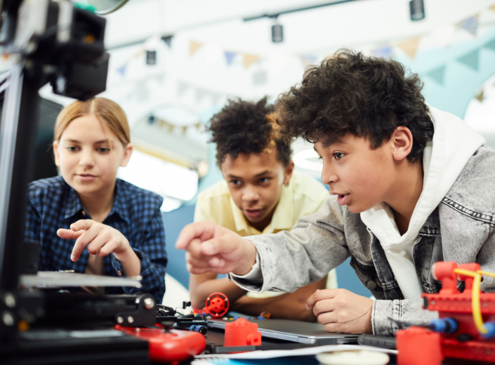 Students working on a project
