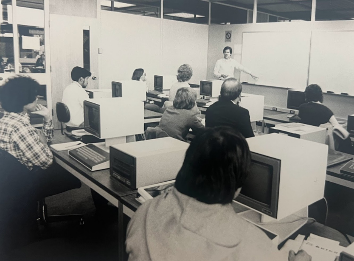 Mission College classroom in 1980s